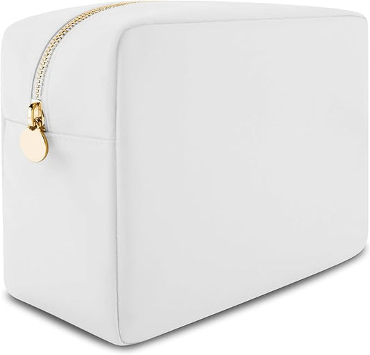 DANCOUR Nylon Makeup Bags for Women Large Preppy Travel Toiletry Pouch Cosmetic Bag Makeup Organizer