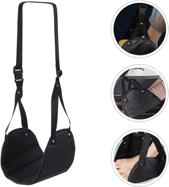 VILLCASE Portable Airplane Foot Hammock Travel Foot Rest Lightweight Mesh Cushion for Flight Comfort and Relaxation Long Trips