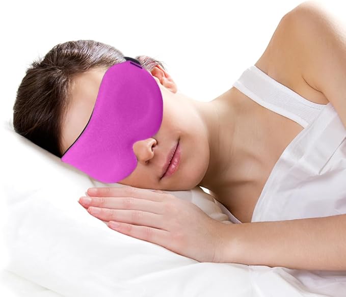 DTS Sleep Masks for Side Sleepers Men Women Zero Eye Pressure 3D Cups Complete Light Blocking Night Blindfold with Adjustable Strap Shade Cover Sleeping Mask for Travel Nap Work Home (Pink)