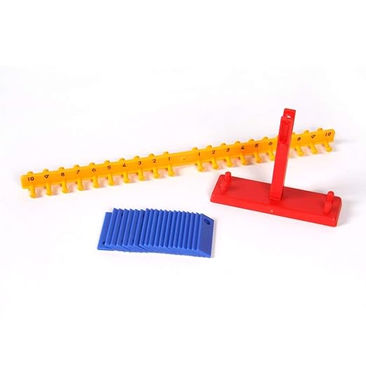 hand2mind Mini Student Number Balance Beam Classroom Kit, Student Math Balance, Balance Scale for Classroom, Math Manipulatives Middle School, Weighted Balance Scale for Kids Learning (Set of 15)