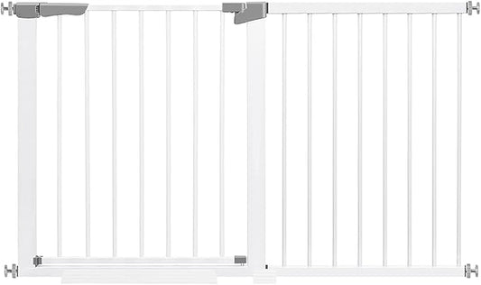 Extra Tall Child Safety Gate Extends Up to Extra Wide, Baby Gate for Doorways Hallways, Retractable Baby Gate for Stairs, Easy Fit Pet Gate, Dog Gates for The House Indoor/Outdoor, Pressure Mounted.