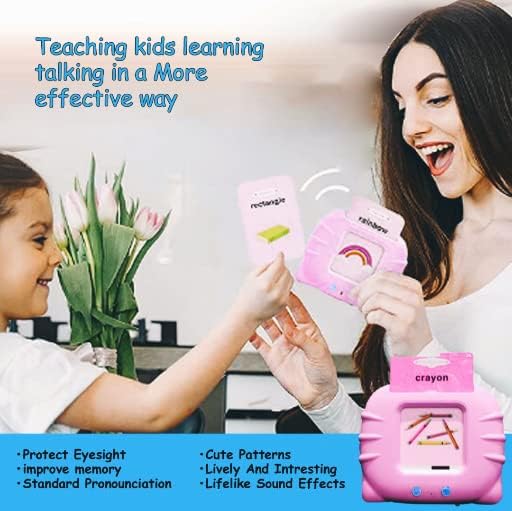 Talking Flash Cards for Toddler 1 2 3 4 Year Olds, Language Learning Toys, Autism Toys, Pocket Speech Therapy Toys, Montessori Toys with 224 Words, Children's Sensory Learning Educational Toys