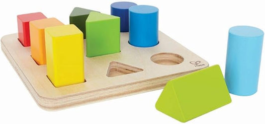 Hape Wooden Color and Shape Sorter Toy| Puzzle Board Montessori Preschool Educational Toy for Toddler 18M+