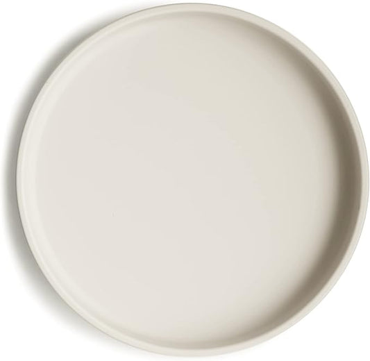 mushie Classic Silicone Suction Plate | BPA-Free Non-Slip Design (Ivory)