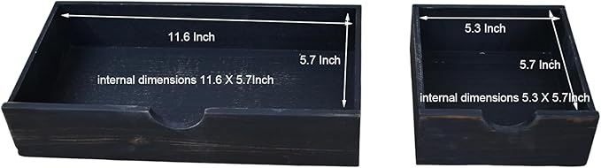 Vintage Rustic Wooden 3 Drawer with Shelf Office Desk Organizer & Mail Rack For Desktop,Box for Office Home Toiletries Supplies Vanity, No Assembly Required (Rustic Black)