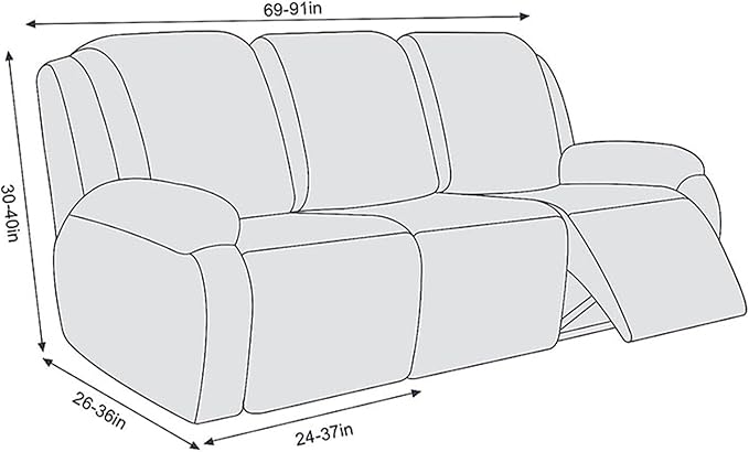 NORTHERN BROTHERS Recliner Sofa Covers 3 Seater - Reclining Sofa Covers Couch Covers for Reclining Couches Reclining Couch Covers, Dark Brown