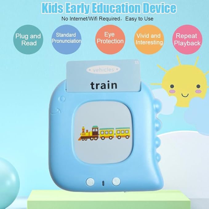 Talking Flash Cards, Pocket Speech for Toddlers 3-7 Year Old, Audible Double-Side Pocket Vocabulary Cards with 224 Sight Words, Kid Learning Education Toys, Sensory Toys for Autistic Children