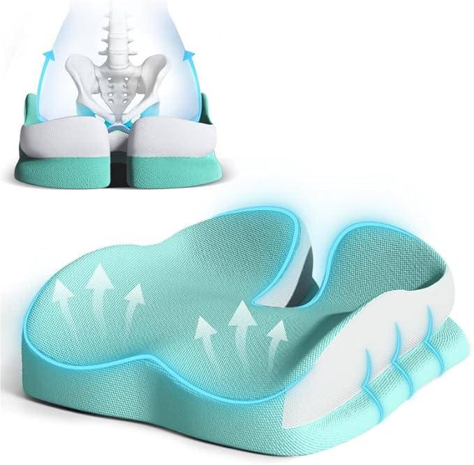 Seat Cushions for Office Chairs Wheelchair Cushion for Long Sitting Back Pain，Memory Foam Seat Car Computer Desk Chair Cushion，Coccyx Cushion for Tailbone Pain Relief Cushion Office Chair Butt Pillow