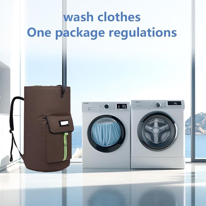 SUOVOCK Extra-Large Heavy Duty Laundry Bag Backpack - Drawstring Closure (Grass Green)