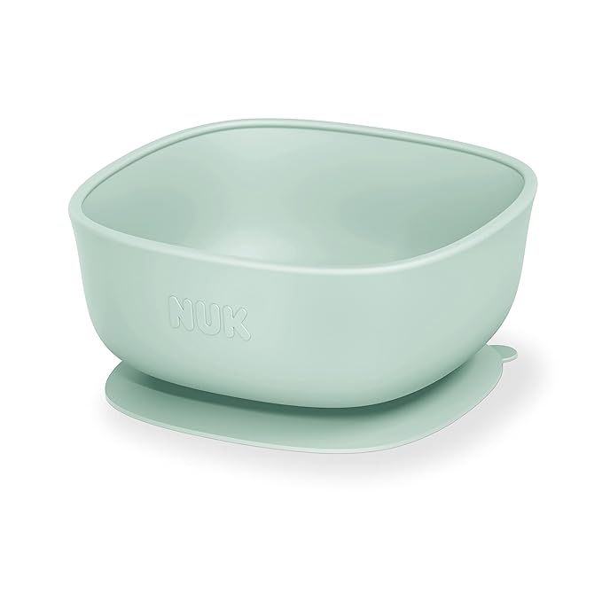 NUK Silicone Baby Suction Bowls, Suction Feature Helps Reduce Spills, Microwave & Dishwasher Safe, BPA-Free, Pack of 2