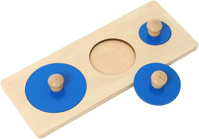 Thoth Montessori Multiple Circle Puzzle Board Knob Wooden Puzzle Geometric Shape Puzzle Early Education Material Sensorial Toy for Toddler Shape & Color Sorter (Multiple Circle)