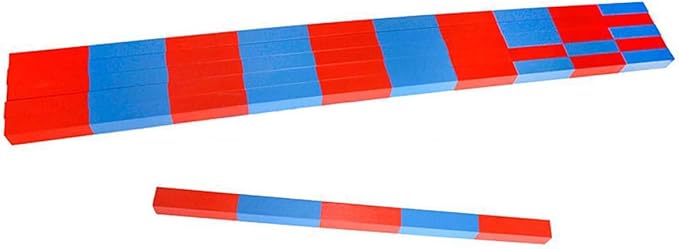 Home Version Montessori Numerical Rods Wooden Red&Blue Number Rods Montessori Math Early Learning Material Numerical Rods 1.96in to 19.68in Math Preschool Training Kids Toys