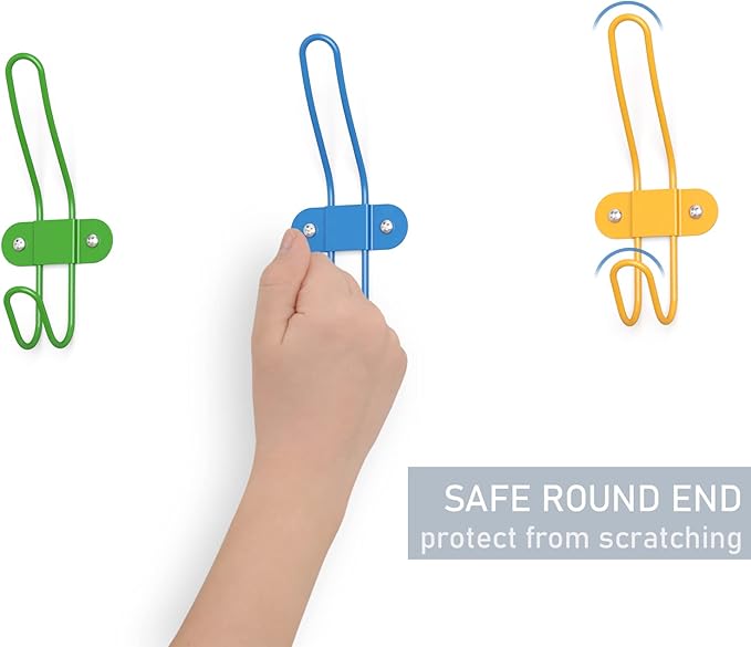 Kids Wall Coat Hooks for Girls and Boys for Jackets Backpacks Robes and Towels - Children Colorful Wall Mounted Hanger Hooks Rack for Nursery Bedroom and Bathroom - Set of 5