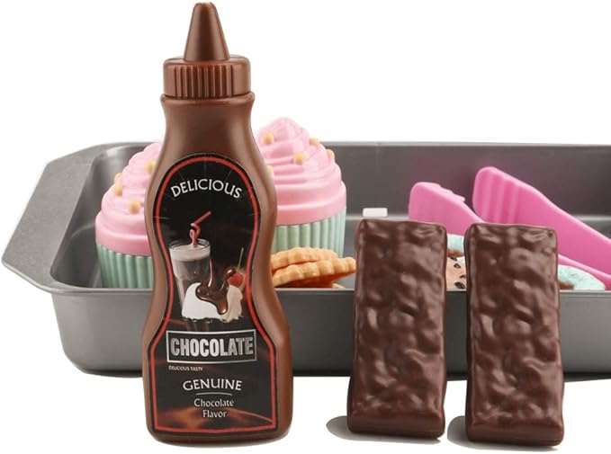 Cookie Play Food Set, Play Food for Kids Kitchen - Toy Food Accessories - Toy Foods with Play Baking Cookies and Cupcakes Plastic Food for Pretend Play, Kids Toddler Childrens Birthday Gifts