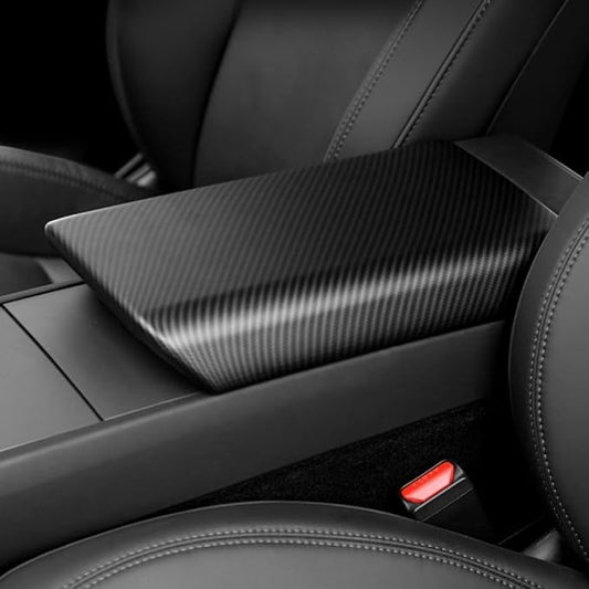 frani Center Console Armrest Cover Designed for Tesla Model 3 Highland 2024-2026 and Model Y Juniper 2026 Refresh,Non-Slip Designed with EZ Snap On Install-Carbon Fiber Texture