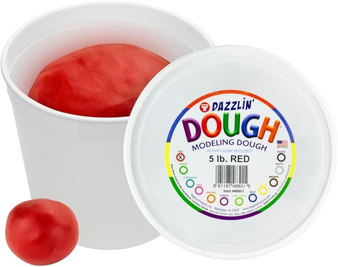 Hygloss Play Modeling Dough - Red Dough Unscented - Safe & Non-Toxic for Kids Arts & Crafts - Party Favors - Classroom Supplies - 5lb
