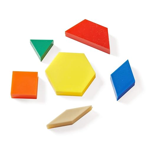 hand2mind Plastic Pattern Blocks for Kids, Shapes for Kindergarten, Montessori Toys, Geometric Shapes, Symmetry, Shape Recognition, Pattern Blocks for Classroom (Set of 1,250)