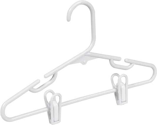 Honey Can Do Kids Clothes Hangers with Clips, HNG-09047 White, 7" x 0.25" x 11.75 inches, 18-Pack