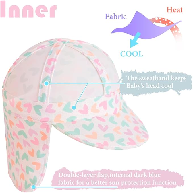 Gifts Treat Kids Legionnaires Hat, UPF 50+ Sun Protection Swim Cap Flap Hat for Kids, Quick Drying Sun Hat for Beach Seaside