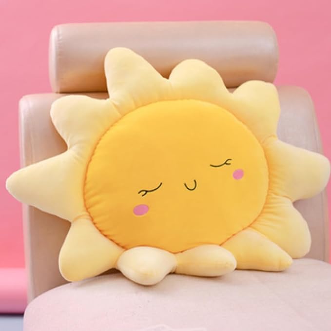 Flower Floor Pillow Sun Shape Cushion Cute Seating Pad Chair Cushion Oversized Throw Pillow,Cute Sun Pillow Plush Toy,for Home Decoration Kids Girls Women Gifts (sun 58 cm / 22.8 inch)