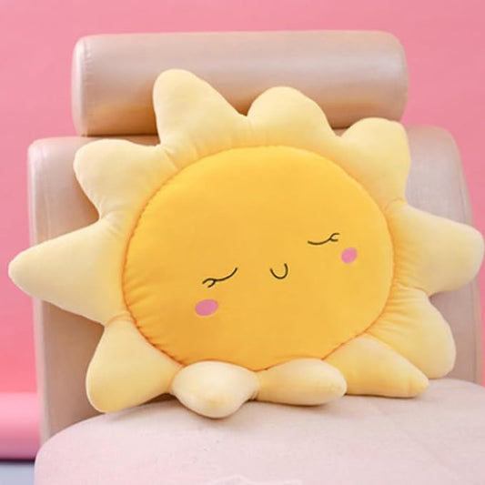 Flower Floor Pillow Sun Shape Cushion Cute Seating Pad Chair Cushion Oversized Throw Pillow,Cute Sun Pillow Plush Toy,for Home Decoration Kids Girls Women Gifts (sun 58 cm / 22.8 inch)
