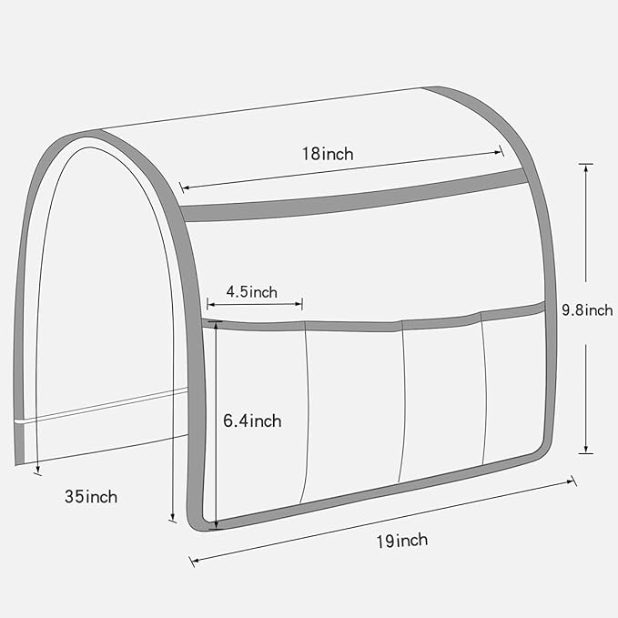 NB Sofa Armrest Organize remote holder bedside caddy organizer with 5 pockets，non-slip couch remote control holder couch armchair caddy accessories (Brown, 35''x18'')