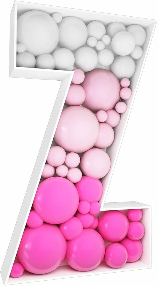 3FT Tall Mosaic Balloon Frame Letters Big Marquee Light Up Letters DIY Kit for Birthday Party Wedding Backdrop Decor Letter Z Pre-Cut Foam Board