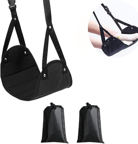 WZLL.SLSP 2 Pack Airplane Footrest,Travel Foot Hammock for Flights,Reduce The Swelling of Feet,Adjustable Height Relaxing Hammock for Legs and Feet Rest