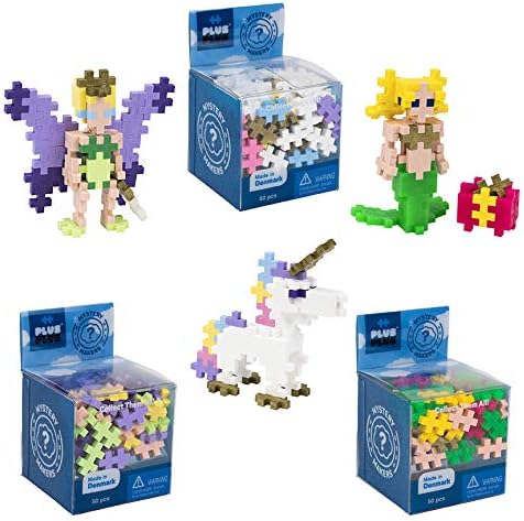 PLUS PLUS Set of 9 Mystery Makers, Stem Building Toy, Party Favor Gifts, Interlocking Mini 3D Puzzle Blocks for Kids - Pets, Animals, Fantasy