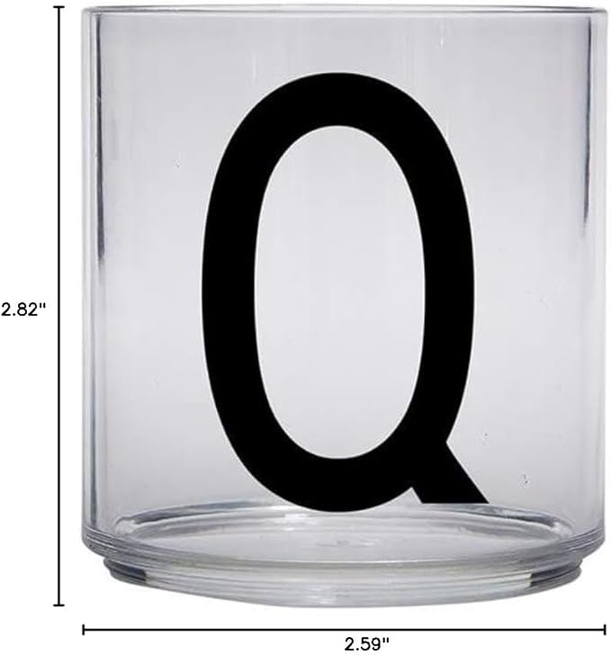 Design Letters Tritan Dinnerware Cups for Kids A-Z 6 Oz| Kids Glass Designed in Denmark for Baby feeding | Toddler Cup for Drinking | Unbreakable Tableware for Baby|Stackable Tumbler Cup BPA/BPS Free
