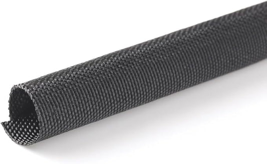 MGI SpeedWare Woven Mesh Split-Sleeve Wire Loom for High-Temperature Automotive Harness and Home Cable Management - 25 feet (1/8")