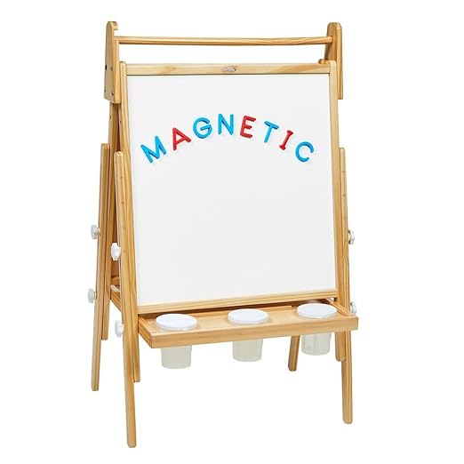 Colorations All in One Wooden Adjustable Easel with Markers & Bonus Chalk