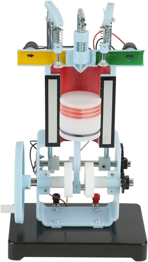 Engine Model,4 Stroke Hand Crank Model Engine Building Kit Scientific Physics Model for Physics Mechanics Experiment Teaching Instrument 4 Stroke
