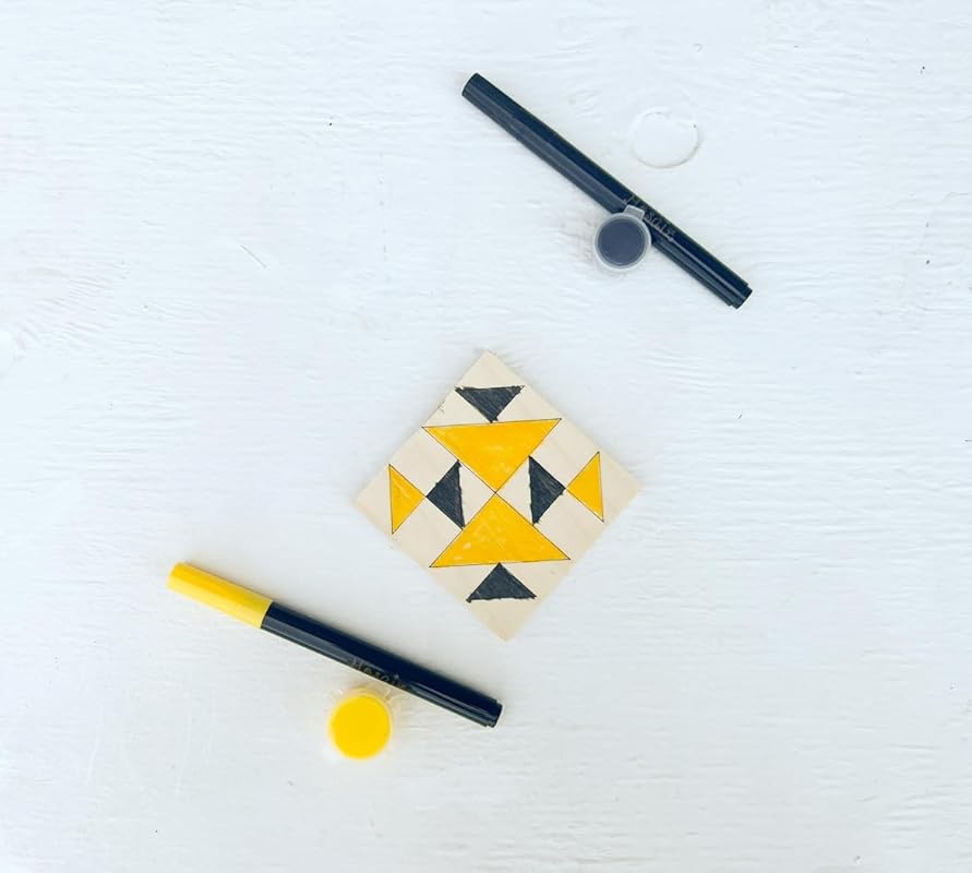 Large Unfinished Barn Quilt Wooden Sign, Jumbo Jacks Six Country Decor Canvas Quilts Blocks (21 inches, Old Maids Puzzle)