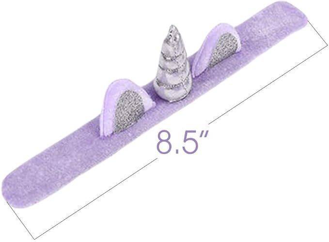 ArtCreativity Plush Unicorn Slap Bracelets for Kids, Set of 12, Cute Slap Bands for Girls with 3D Details, Unicorn Party Favors for Children, Pretty Goodie Bag Fillers, Pink, Purple, and Blue