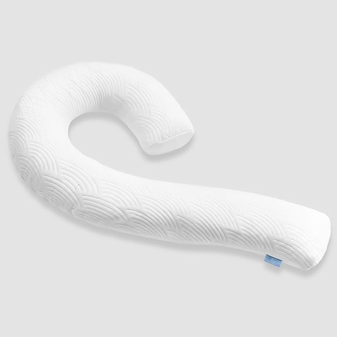 Body Pillow for Adults - Soft Long Bed Pillows Insert for Sleeping - Shredded Memory Foam & Removable Washable Cover - Swan Shaped Side Sleeper Pregnancy Pillow 49 Inch (White Tencel)