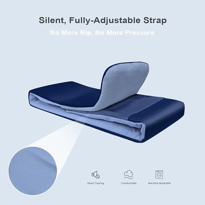 Warmcuddly Sleep Mask for Men Blackout: Reversible Dual-Sided Eye Mask with Adjustable Band - Soft Cotton and Silky Cooling Blindfold for Women Travel Nap Meditation （Navy）