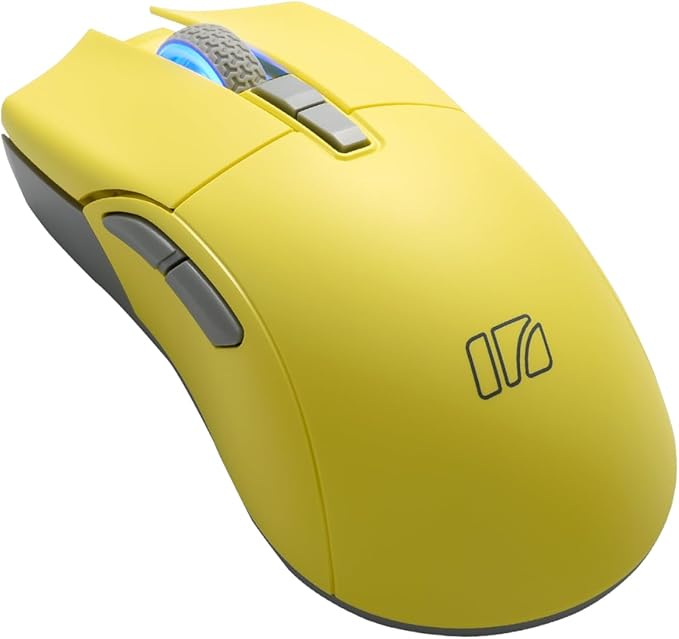 iRocks M31R Wireless Gaming Mouse, Triple Mode 2.4G/ Bluetooth/USB-C Detachable Cable Gaming Mouse, Kailh GM8.0 Switches, Advanced PixArt PAW3395 Optical Sensor, Up to 26,000 DPI - Lemon Yellow