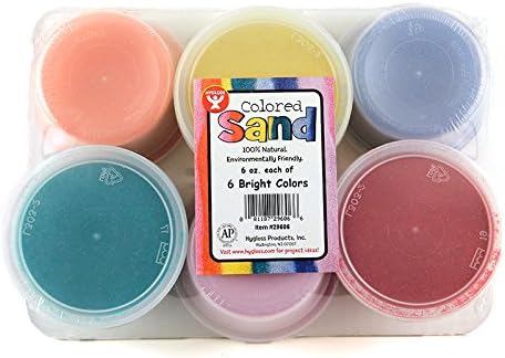 Hygloss 6 Colored Pack Craft Sand, Assorted 6 per Set