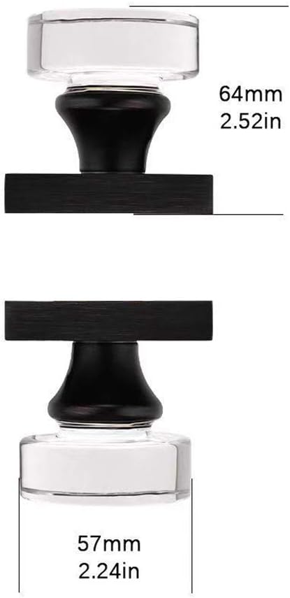 coolnews 4 Pack Crystal Glass Dummy Door Knobs, Non-Turning Dummy Door Knob, Oil Rubbed Bronze