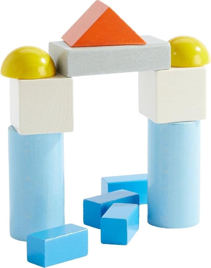 HABA Colored Wooden Building Blocks- Set of 85 Piece Set of Wooden Toys, Stacking Toys for Toddlers 1-3 Ideal Open Ended Toys (Made in Germany)