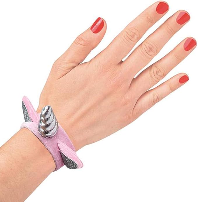 ArtCreativity Plush Unicorn Slap Bracelets for Kids, Set of 12, Cute Slap Bands for Girls with 3D Details, Unicorn Party Favors for Children, Pretty Goodie Bag Fillers, Pink, Purple, and Blue