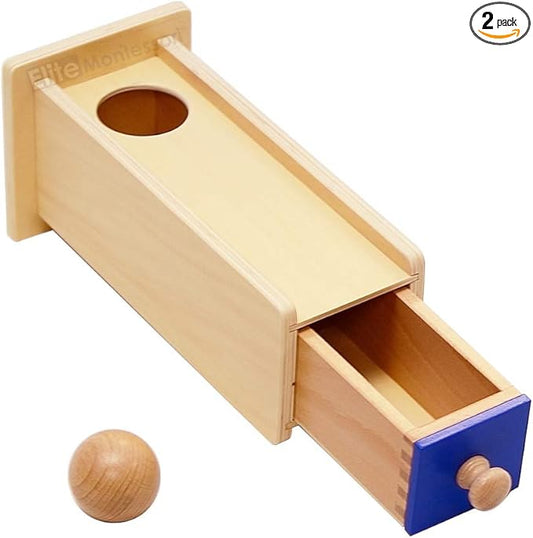 Elite Montessori Object Permanence Wooden Box With Drawer Toddlers and Preschoolers Toy