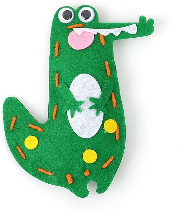 Kids Sewing Kit for Beginner Her His 1st Art & Craft, Includes 3 Stuffed Animal Dolls, Instructions & Plush Felt Materials for Learn to Sew, Embroidery Animal