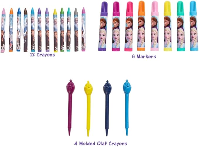 Innovative Designs Disney Frozen 2 Kids Deluxe Activity Set with Carrying Tin, Coloring Sheets, Tattoos, Stickers, & Art Supplies