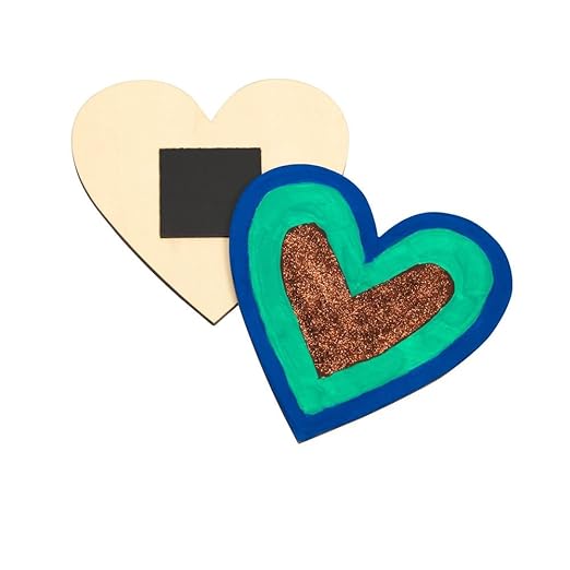 Colorations® Decorate Your Own Wood Magnetic Hearts, Decorate & Gift to Friends and Family, Ready to Decorate Craft, Personalize & Create Unique Designs, Kids Craft, Craft for Children
