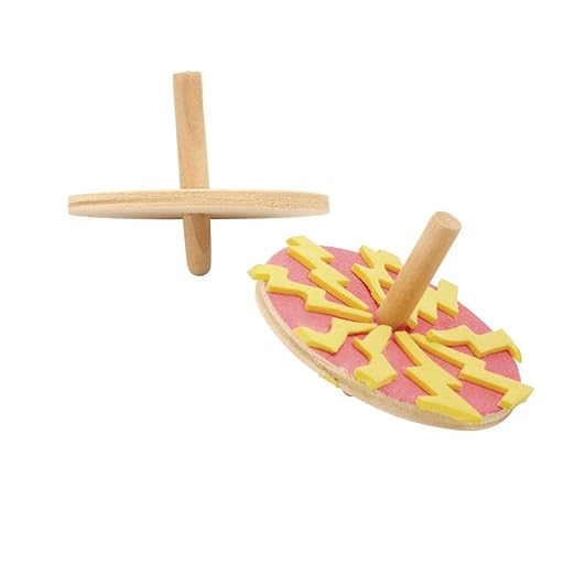 Colorations DIY Whirling Wooden Spinning Tops, Set of 24, Wood Craft for Kids, Ready to Decorate Spinners, STEM & STEAM Craft, Spinners for Kids, Decorate & Personalize, Craft Project for Children