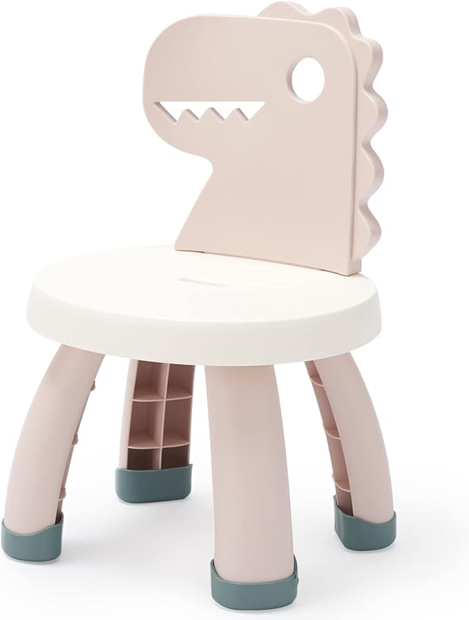Toddler Chair,Plastic Kids Dino Chair,Sturdy Durable and Lightweight Toddler's Activity Chairs,Anti-Slip Ergonomic Design Kids Step Stool,Indoor or Outdoor Use for Boys Girls Aged 2+ (Pink)