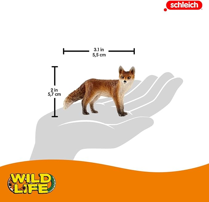 Schleich Wild Life, Animal Figurine, Animal Toys for Boys and Girls 3-8 Years Old, Fox Brown, Ages 3+