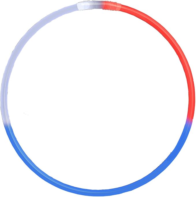 Glow Sticks Bulk Wholesale Necklaces, 600 22” Red-White-Blue Glow Stick Necklaces, Bright PatrioticColors, Glow 8-12 Hrs, Connector Pre-Attached, Sturdy Packaging, GlowWithUs Brand